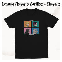 เสื้อยืด พิมพ์ลายอนิเมะดาบพิฆาตอสูร x Gorillaz K0186S-5XL