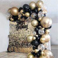 Black Gold Balloon Garland Arch Kit Confetti Latex Balloon 30th 40th 50th Birthday Party Balloons Decorations Adults Baby Shower Balloons