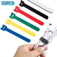 20PCS Reusable Fastening Cable Ties T-Type Adhesive Nylon Cable Ties Charging Headphone Cable Mouse Cable Office Management Tool Cable Management