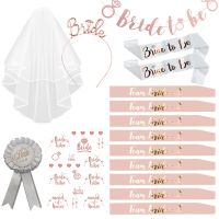 hot【cw】 Wedding Decorations Bridal Shower Veil Bride To Sash Bachelorette Hen Decoration Supplies
