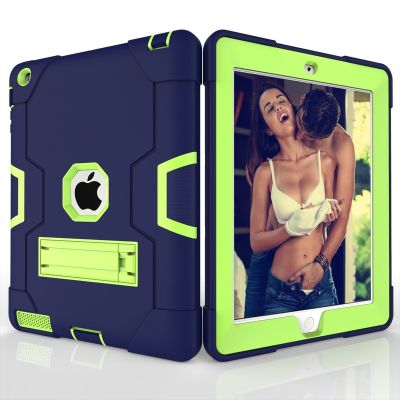 【DT】 hot  For iPad 3 Case Models A1416 A1430 A1403 Shockproof Cover Kickstand Kids Silicone Full Body Protective Case for iPad 2 3 4 Cover