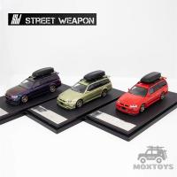 Street Weapon 1:64 Nissan Stagea R34 chameleon /Green /Red w/RoofBox Diecast Model Car Die-Cast Vehicles