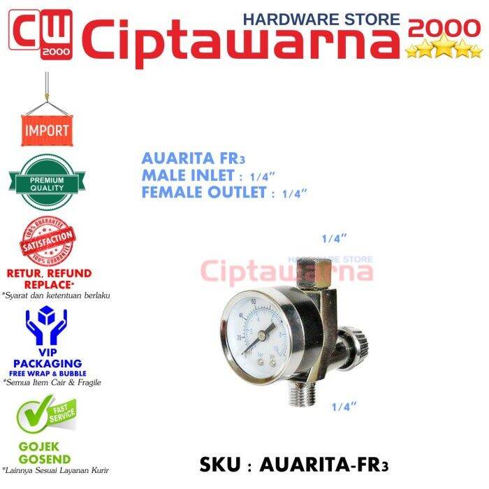 AUARITA FR3 Mini Air Regulator Spray Gun Angin Udara 1/4" Lazada