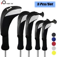 5Pcs/Set Long Neck Golf Club Head Covers for Woods Driver Fairway Hybrid 1 3 5 Interchangeable Number Tag Fit All Wood Clubs