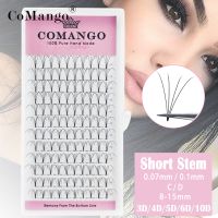 CoMango Short Stem Eyelash Extension Premade Volume Fans 3d/4d/5d/6d/10d Wide Russian Eyelash Extension Mink Eyelash Extension