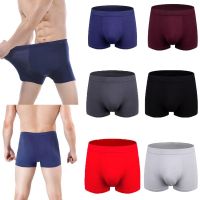 2XL-7XL Trunk Boxer Men Modale Cotton Underwear Boxer Briefs Man Trunks Big Size Black Grey Maroon Navy Blue Breathable Comfortable Man Underpants Solid Color Plus Size