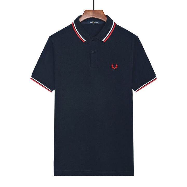 fred-perry-เสื้อโปโล-lapel-ผู้ชายมีหูข้าวสาลี-สินค้าต่างประเทศสั่งของแท้