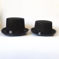 Magic Fedora Hats Black Children Costume Props Tall Flat Hats for Men Women