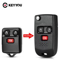 KEYYOU For Ford Mercury Escape F150 E150 F250 Modified Car Remote Flip Car Key Shell Case 3 Button Fob Auto Uncut FO38 Key Cover