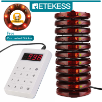 Retekess TD158ระบบเพจเจอร์ร้านอาหาร,เวลาเตือนปรับได้,เพจเจอร์ปิดเสียงและBeepers,10เพจเจอร์สำหรับร้านอาหาร,รถบรรทุกอาหาร,โรงพยาบาล,คริสตจักร,สำนักงาน