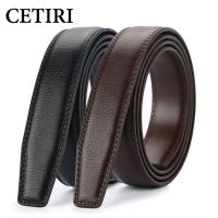 【CC】 CETIRI-Cinto de Couro Genuíno Masculino Sem Fivela Designer Cintos Cowskin Corporal Alta Qualidade Cinto Automático Preto e Marrom 31 cm