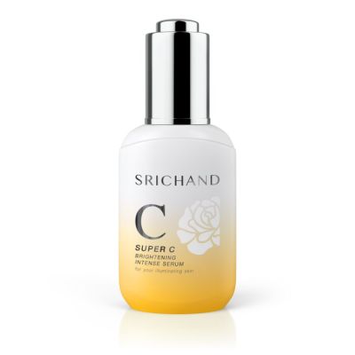 Srichand Super C Brightening Serum 30ml เซรั่มเนื้อแอมพูลเข้มข้น จากศรีจันทร์  ขวดแก้วขาว-เหลือง ฝาเงิน เซรั่ม  ไม่มีกล่อง