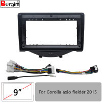 รถวิทยุ Fascias สำหรับ Corolla Axio Fielder 2015 9นิ้ว2DIN สเตอริโอแผงสายไฟสายไฟอะแดปเตอร์ Canbus ถอดรหัส