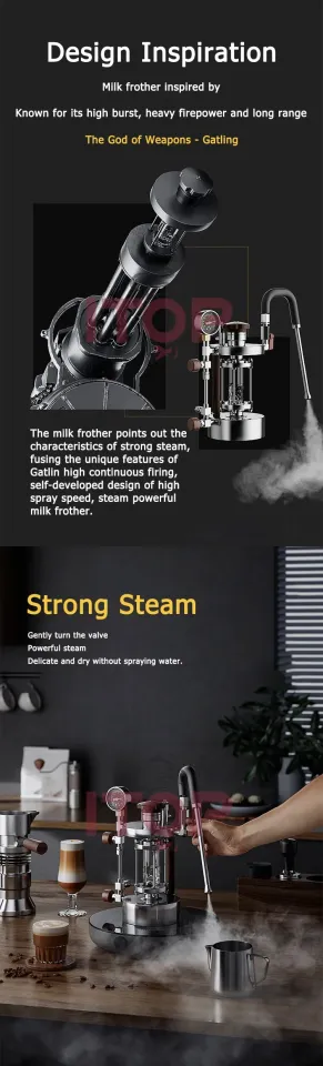 ITOP Steam Milk Frother Household Coffee Milk Foamer Espresso Coffee Maker  Milk Frother with 2 Steam Nozzle 1-5 Hole Optional