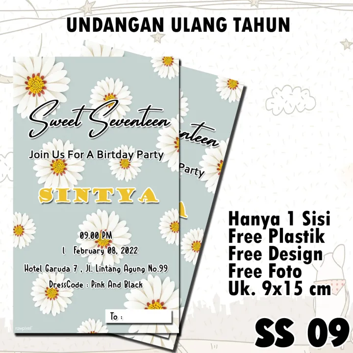 Undangan Sweet Seventeen SS09 ( 50 PCS ) Undangan Ulang tahun anak
