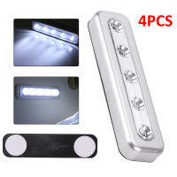 4X Cabinet Lamp Silver 5LED Touch Strip Push Lights For Camper RV Caravan Kitchen Cupboard