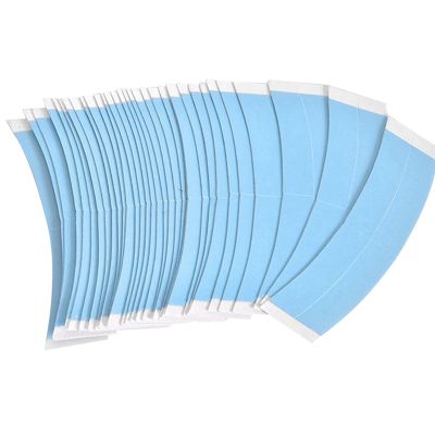 72Pc/Lot Blue Fixed Double Tape Wig Adhesive Extended Hair Tape Waterproof for Toupee Lace Wig Film with Slitting Line