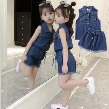 Girls Jeans Autumn Casual Loose Side Gradient Color Young Children
