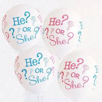 10pcs He OR She Printing Balloons Baby Gender Reveal Party Baby Shower Decor Balloon Boy Girl Birthday Party Supplies Balloons