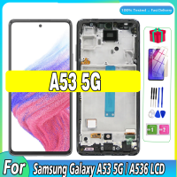 100% ต้นฉบับต้นฉบับ A53 Samsung Galaxy A536U แอลซีดี5G A536B A5360จอแสดงผลดิจิตอลหน้าจอสัมผัสอะไหล่ทดแทนประกอบ