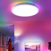 12 Inch 28W RGB+3CCT LED Ceiling Light 85V-265V 3000K/4000K/6500K Three-Tone Light Bedroom Study Balcony Ceiling Light