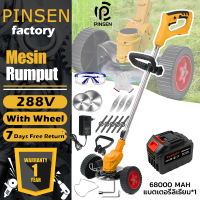 Makita เครื่องตัดหญ้าไฟฟ้า READY STOCK PINSEN 288V เครื่องตัดหญ้าไร้สายแบบชาร์จไฟได้พร้อมเครื่องตัดหญ้า Li-Ion แบตเตอรี่