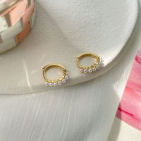 [HOT ZUQIOULZHJWG 517] PONYKISS 925เงิน Minimalist ไข่มุกขนาดเล็ก18K Gold Plated Hoop ต่างหูหัวเข็มขัดสำหรับผู้หญิงคลาสสิกน่ารักเครื่องประดับ Fine อุปกรณ์เสริม