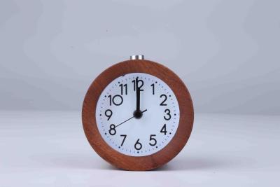 JINSUN Wooden Clock Snooze Bedside Kids Alarm Clock Circular Needle Backlight Desktop Clock Silent Wood No Ticking despertador
