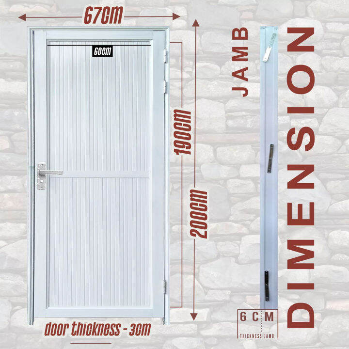 Mulisen Aluminum Door Bathroom Set With Jamb And hinges plus Knob