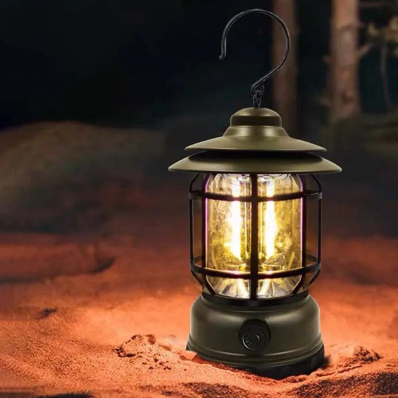 Outdoor Portable Retro Campsite Lantern COB Camping Light