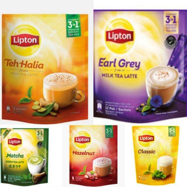 6 Flavors X Lipton Milk Tea 3 In 1 (12 Sticks) Classic Matcha Green Tea ...