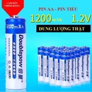 Combo Bộ Pin tiểu sạc lại AA 1200mAh Doublepow - dung lượng thật