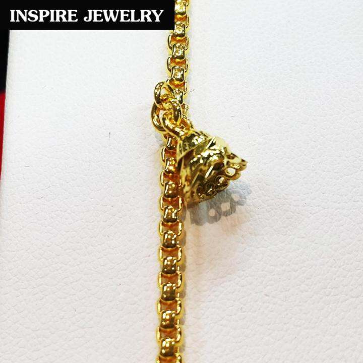 inspire-jewelry-สร้อยข้อมือทองห้อยตุ้งติ้ง-ลายกระดิ่งตอกลาย-ยาว-16-cm-ลายโบราณ-อนุรักษ์ไทย-สวยงามมาก-ปราณีต-ราคาประหยัด-ใช้ตกแต่งเสื้อผ้าไทย-หรือใส่ประดับ-ผ้าซิ่น-ผ้าถุง