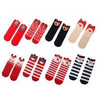 1 Pair Unisex Christmas Socks Santa Claus for Thickness Cotton Knit Xmas Funny Socks Elk Santa Stockings Christmas Gift New Year Socks Tights