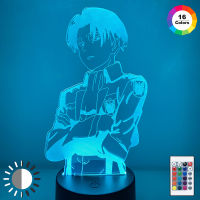 Attack on Titan for Home Room Decor Light Acrylic Table Lamp Anime Cool Kid Child Gift Captain Levi Ackerman Figure Night Light