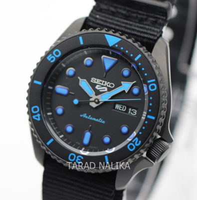 นาฬิกา SEIKO 5 Sports New Automatic SRPD81K1 (ฺ์BlackBlue) สายผ้า