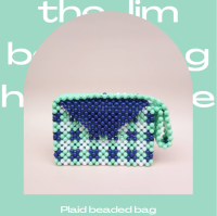 Plaid  beaded bag &amp; Shoulder bag  : กระเป๋าสะพายลูกปัดลายสก็อต