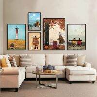 บทคัดย่อ Happy Family Love Canvas Artwork, Vintage โปสเตอร์พิมพ์,Scandinavian Nordic Wall Art รูปภาพสำหรับห้องนอนตกแต่งบ้าน