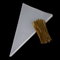 【CC】 100Pcs OPP transparent triangle bag Plastic Cone Cellophane Transparent plastic