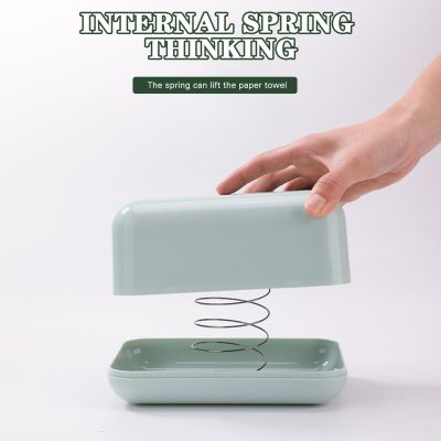 ✸ Household Tissue Storage Box Creative Spring Design Toilet Paper Organizer for Bathroom Vanity Countertop