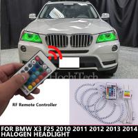 ดวงตาแองเจิลแอลอีดีไฟ Led แบบ Rgb หลายสีระยะไกลระยะไกลสำหรับ Bmw F25 X3 2010 2011 2012 2013 2014ไฟหน้าฮาโลเจน