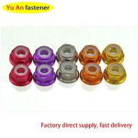 Color Aluminum Alloy Flange Nut Locknut M2 M3 M4 M5 M6  5Pcs Nails  Screws Fasteners