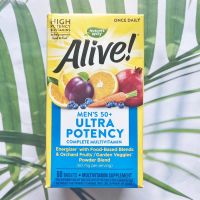 (Natures Way®) Alive! Mens 50+ Ultra Potency Complete Multivitamin 60 Tablets วิตามินสำหรับผู้ชายวัย 50 ปีขึ้นไป รวมสารอาหารกว่า 60 ชนิด