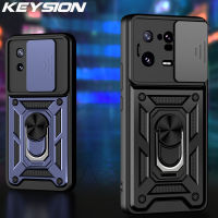 KEYSION เคสสำหรับ Xiaomi กันกระแทก13 Pro 5G ป้องกันเลนส์กล้องสไลด์ขาตั้งโทรศัพท์ที่ครอบสำหรับ Xiaomi โทรศัพท์ Mi 13 Pro 5G