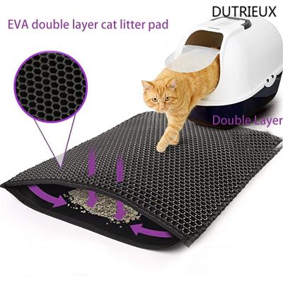 2023NEW กันน้ำ Cat Litter Mat Double Layer Litter Mat Non-Slip Sand Cat Pad Washable Bed Mat Clean Pad Products