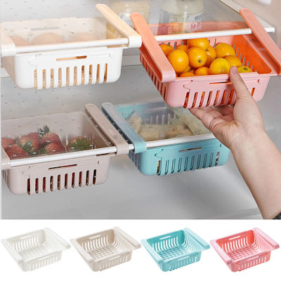 Geminini- Hoomall กล่องเก็บของลิ้นชักตู้เย็น,กล่องใส่อาหารลิ้นชักแบบดึงออกได้แบบพับเก็บได้ชั้นวางของผลไม้ไข่อุปกรณ์ครัว
