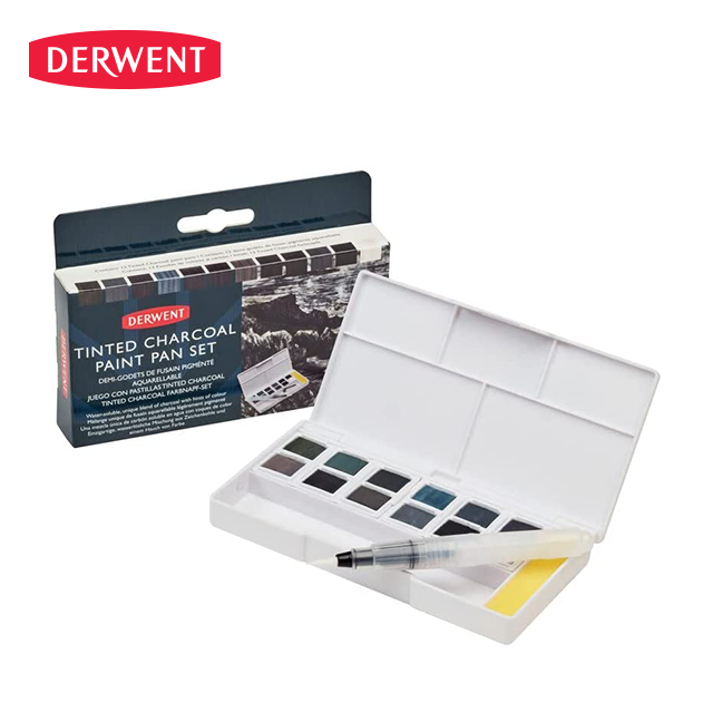 DERWENT ชด TINTED CHARCOAL PAN 12 ส Tinted Charcoal Paint Pan 12 Palette Lazada co th