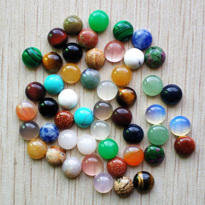 wholesale 50pcslot fashion good quality assorted natural stone round cab cabochon beads for jewelry Accessories 8mm free