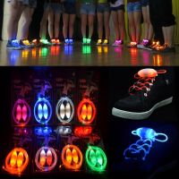 【LZ】◄☎✴  1 par colorido led esporte sapato atacadores cadarços luminosos brilho sapato cordas de luz flash redondo cadarço baterias sapatos acessórios