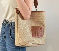 【MAY】 Tail goods clearance womens bag large-capacity straw woven tote bag large-capacity shoulder bag commuting bag handbag shopping bag